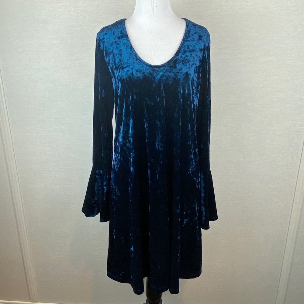 Robert Michaels Velvet Bell Sleeve Party Dress